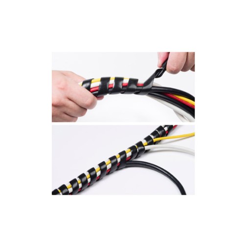 Organizador cables espiral Ø10-40MM 2,5M negro luceco
