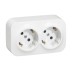 Base shuko doble superficie 16A blanco IP21 forix Legrand
