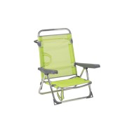 Silla playa multiposicion con asa pata trasera plegable aluminio fibreline pistacho alco