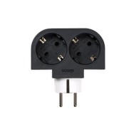 Adaptador giratorio 2 tomas negro 16A 250V Simon