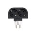 Adaptador giratorio 2 tomas negro 16A 250V Simon