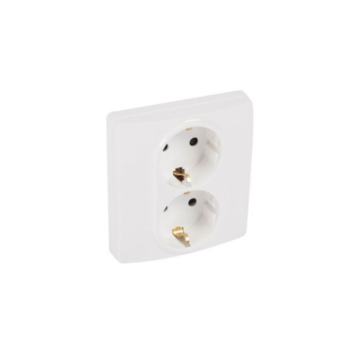 Base enchufe doble 2P+T blanco serie niloe Legrand