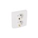 Base enchufe doble 2P+T blanco serie niloe Legrand