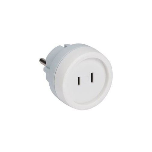 Adaptador enchufe viaje 2P blanco eur/usa Legrand