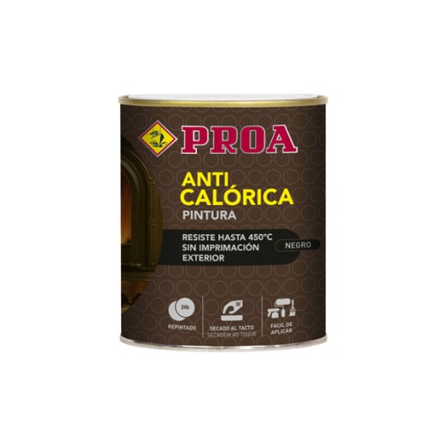 Pintura anticalorica 250 ml negro proa
