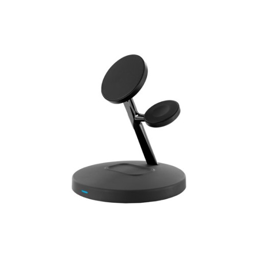 Cargador 3 EN 1 con soporte negro muvit