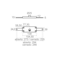 Cerradura persiana 155MM zincado CRP01 Micel