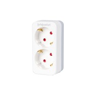Ladron uno a d.os sin interruptor blanco 16A 250V IP20 arteconfort