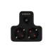 Ladron uno a dos con interruptor negro 16A 250V IP20 arteconfort
