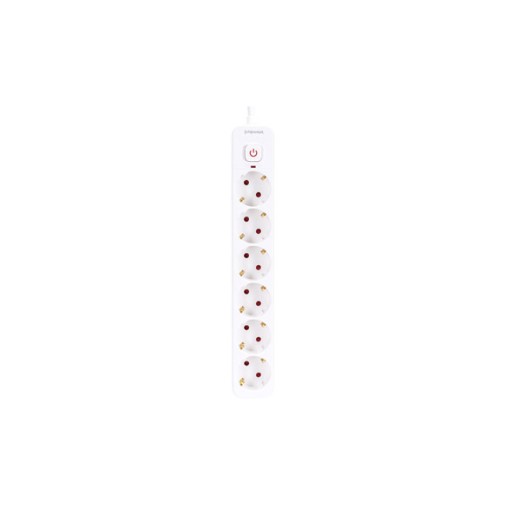 Base multiple con interruptor blanco 6 tomas 5MT arteconfort
