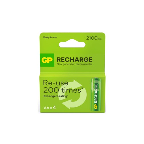 Pila recargable recharge 4 unid LR06 aa 2100 mAh gp