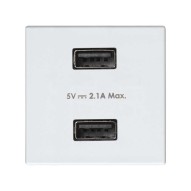 Toma 2 USB 2.1A blanco Simon 31