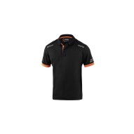 Polo tecnico 180 gr negro / naranja fluor talla 3XL sparco
