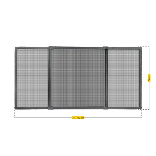 Mosquitera ventana extensible fibra vidrio 70X100-193CM antracita schellenberg