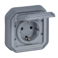 Base schuko empotrar gris IP55 new plexo Legrand
