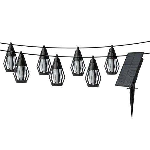Guirnalda solar LED selene negro 16K 200LM efecto llama garza