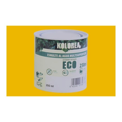 Esmalte al agua eco satinado 750 ml amarillo real kolorea