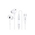 Ariculares manos libres con cable y conector tipo c con almohadillas y estuche blanco ideus