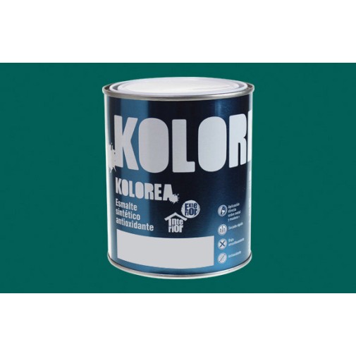 Esmalte sintetico antioxido brillo 750 ml verde hierba kolorea