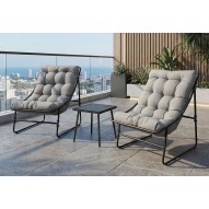 Sillon acero c/cojin 2U + mesita turin import