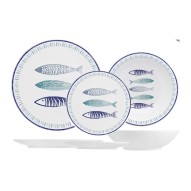 Vajilla 18PZS coupe porcelana sardinas h&h