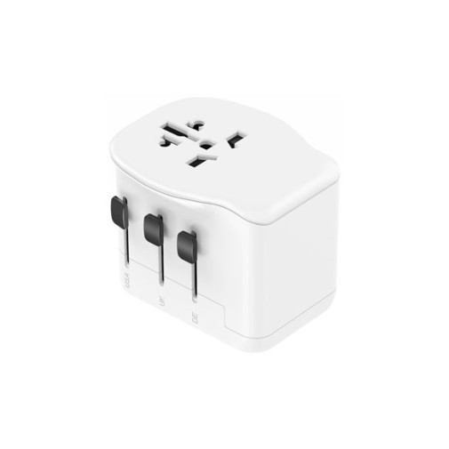 Adaptador enchufe viaje universal 3 USB 20W blanco Simon