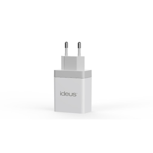 Cargador doble puerto USB 18W blanco ideus