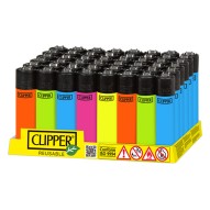 Encendedor recargable fluor expositor 48 uds clipper
