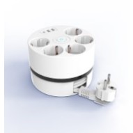 Base multiple 5 tomas +usb A+2 USB c blanco cable 3 mt sonedas
