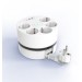 Base multiple 5 tomas +usb A+2 USB c blanco cable 3 mt sonedas