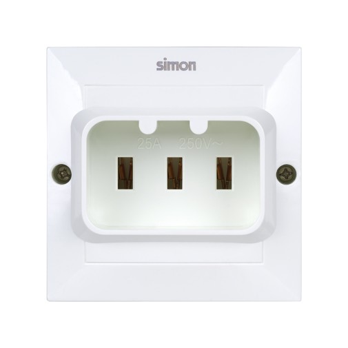 Base enchufe empotrable para cocina 2P+TT 25A 250V blanco Simon