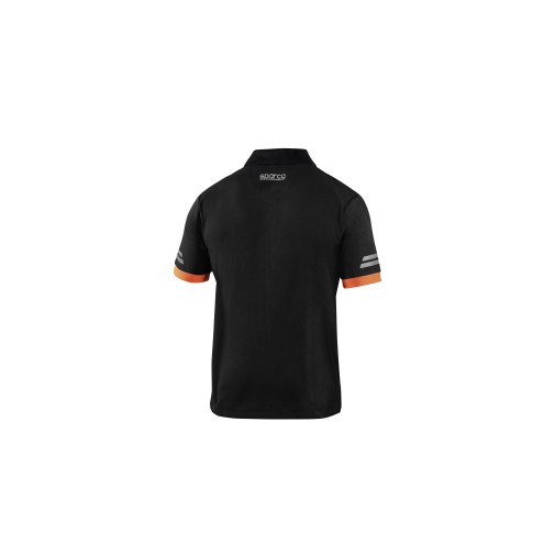 Polo tecnico 180 gr negro / naranja fluor talla m sparco