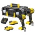 Taladro percutor brushless 60NM + atornillador impacto 170NM 2BATERIAS V20 2AH + cargador Stanley