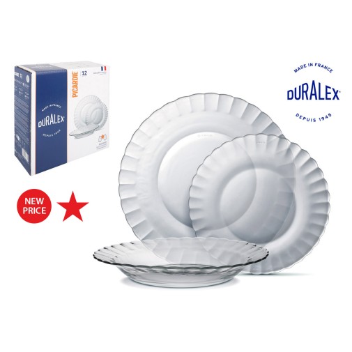Vajilla 12PCS duralex picardie transparente