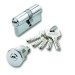Cilindro seguridad DS10 leva larga 30-40 mm, cromo mate, 5 llaves ezcurra