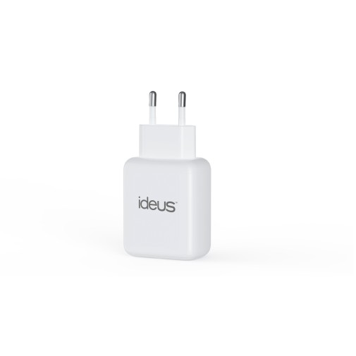 Cargador gan con 2 puertos c+c 45W blanco ideus