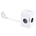 Base multiple 4 tomas +2 USBA+2 usbc blanco cable 1,5 mt sonedas