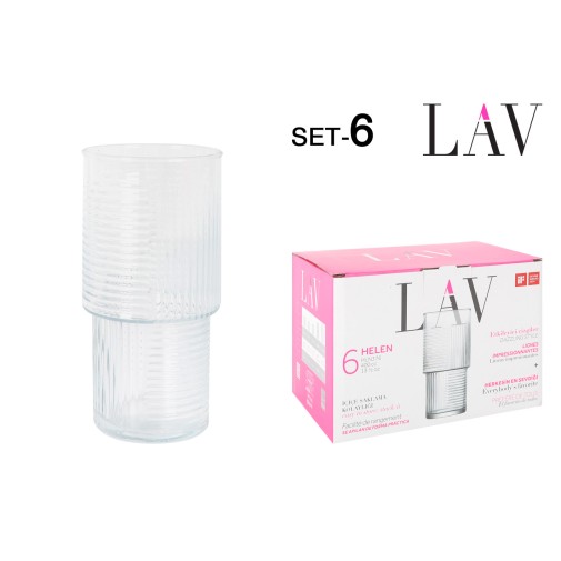 Vaso apilable pack 6UDS helen 40CL lav