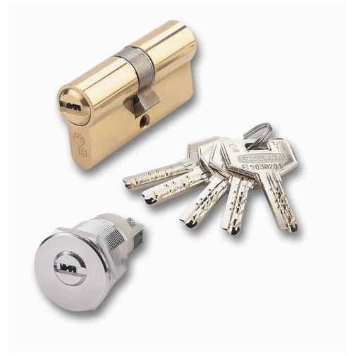 Cilindro seguridad DS15 leva larga 30-40 mm, negro, 5 llaves ezcurra