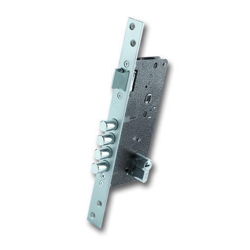 Cerradura seguridad embutir 700B/50 DS15/70D canto redondo cromo mate ezcurra