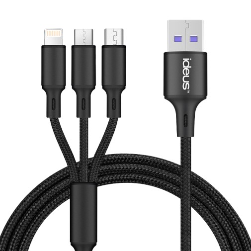 Cargador usb+mechero USB +cable 3 EN 1 2,1AMP ideus
