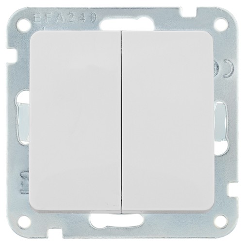 Conmutador Empotrar Doble Blanco -