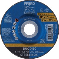 Disco corte/desbaste acero/acero INOX e psf duo steelox 115X1,9MM Pferd