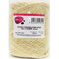 Cuerda Torcida 03mm Sisal Nat 2 Cabos Vivahogar 700 Gr