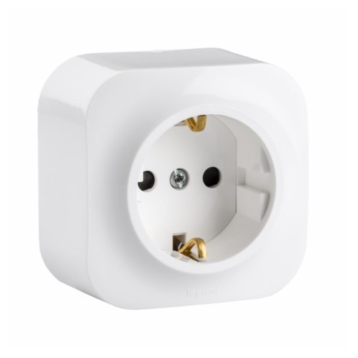 Base Enchufe Elec Sup Schuko Tt Monobloc Abs Bl 782420 Legra