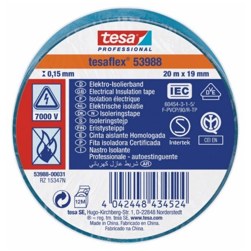 Cinta Aisl. 20mt X 19mm Tesatape Pvc Az