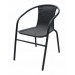 NATUUR Silla para Jardín, Terraza, Bar. Fabricada en Hierro y Ratán Gris Oscuro/Medidas : 53 x 58 x 75cm.