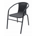 NATUUR Silla para Jardín, Terraza, Bar. Fabricada en Hierro y Ratán Gris Oscuro/Medidas : 53 x 58 x 75cm.