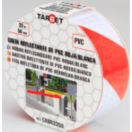 Cinta Adh 50mmx 33mt Señalizacion Reflectante Pvc Ro/bco Tar