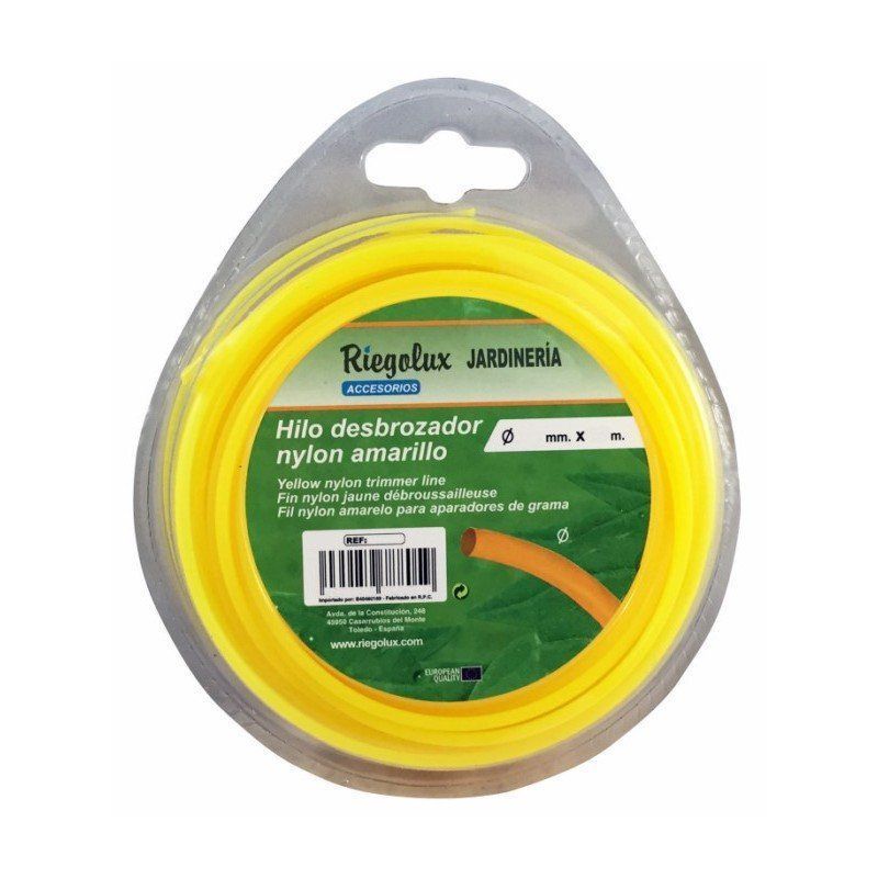 Nailon de Calidad Profesional 2 mm x 127 m Compatible con la Mayoría de Modelos 69-358-Y Oregon Hilo Redondo Amarillo para Desbrozadoras y Cortacésped 
